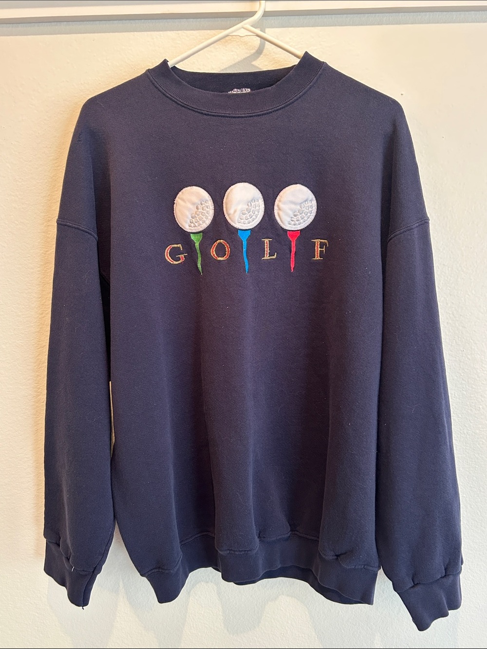Tultex Superweight Navy Crewneck Sweatshirt Vintage 90’s GOLF - in-style